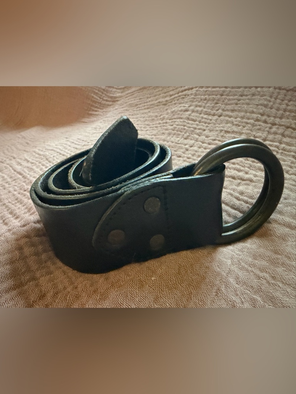 RRL Double RL Ralph Lauren O-Ring Leather Belt Black | Unisex | Size 30